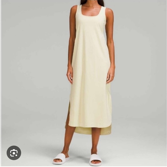 NWT - Pima Cotton Open-Back Midi Dress - Dewy - Picture 3 of 7